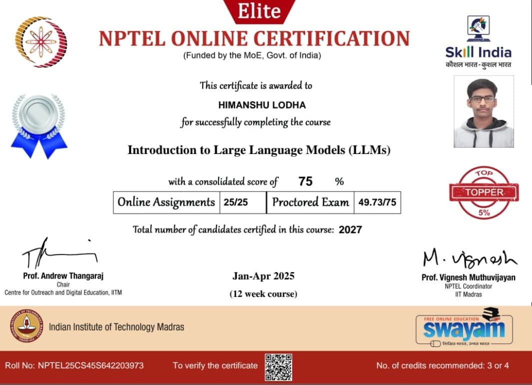 NPTEL - Introduction to Large Language Models